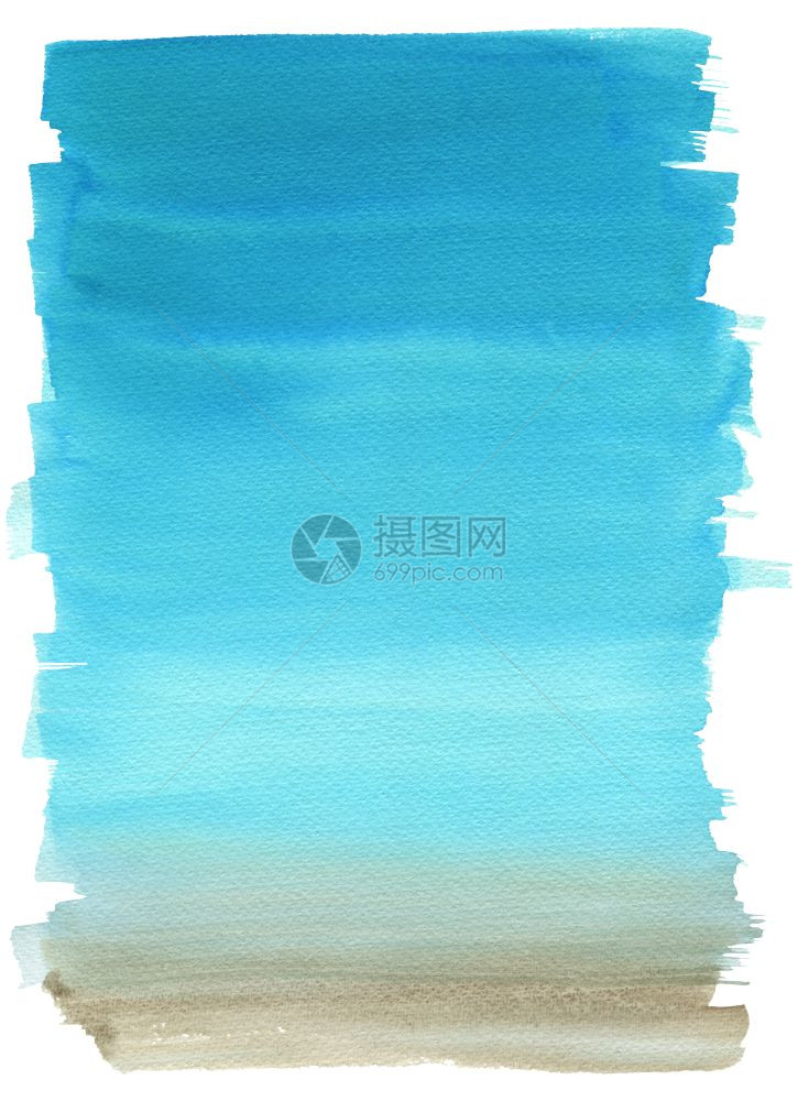 海洋景观美丽的水彩画图片