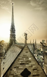 圣母广场和法国巴黎的空中观察图片