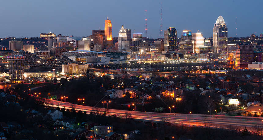 美国俄亥俄州城市夜景图片