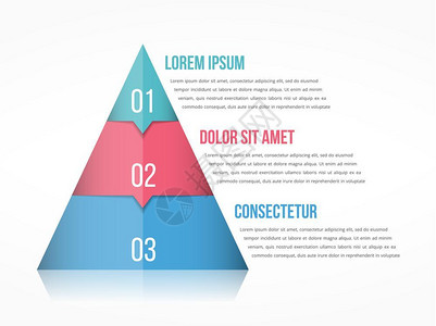 金字塔图包含三个要素的金字塔图包括数和文金塔信息模板矢量eps10插图图片