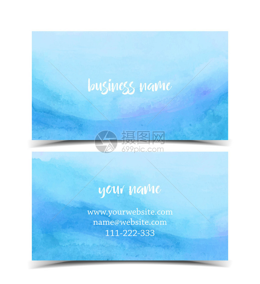 商业卡模版一套病媒商业卡片水彩色设计手工图解图片