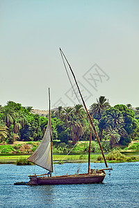 埃及尼罗河上的传统船图片