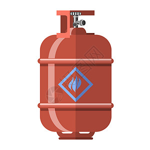 卡通气体白色背景上孤立的红气井图标罐背景