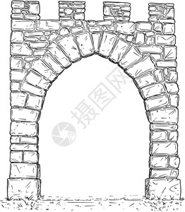 防御工事开石中世纪决定门的卡通矢量开石中世纪决定门的卡通矢量图插画