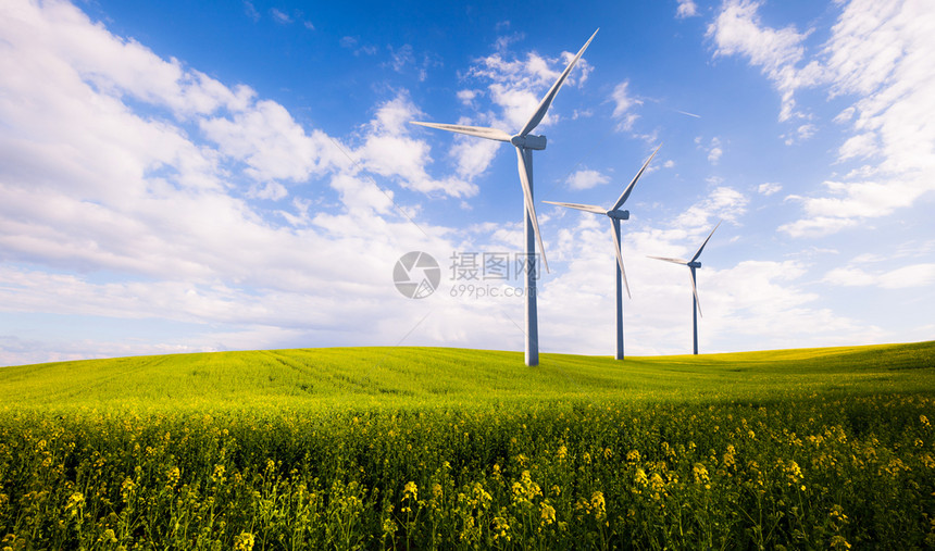 生态绿色发电站春田风力涡轮机图片