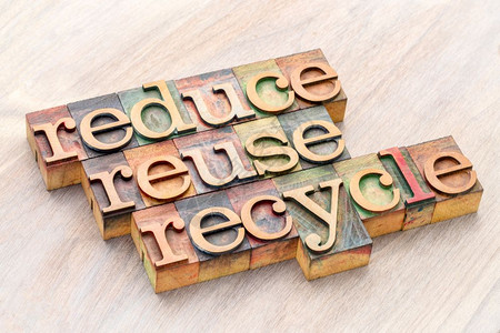 减少再利用和循环3R概念木制纸质印刷型区块中的文字抽象资源保护图片