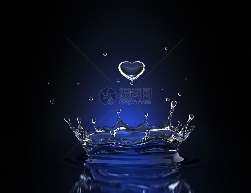 以蓝点灯光为以心脏为形式的水滴以心脏为形式的水滴图片