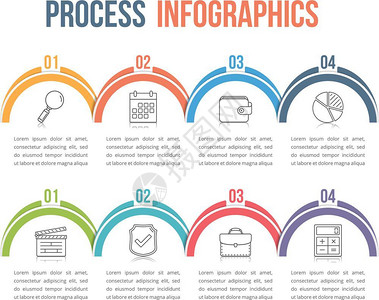 流程信息图模板四个步骤信息图矢量eps10插图图片