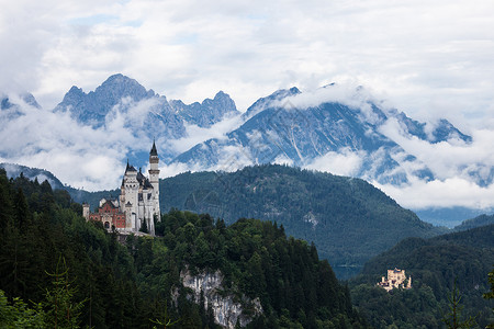 世界著名的纽史旺斯坦城堡的美丽景象德国巴伐利亚高清图片