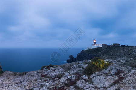 葡萄牙萨格里斯圣文森特灯塔全景图片