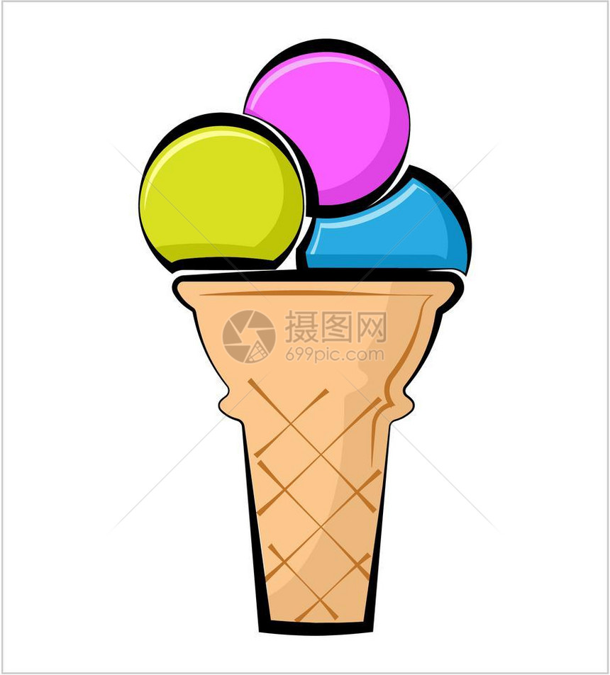 IceCreamCone矢量艺术说明图片