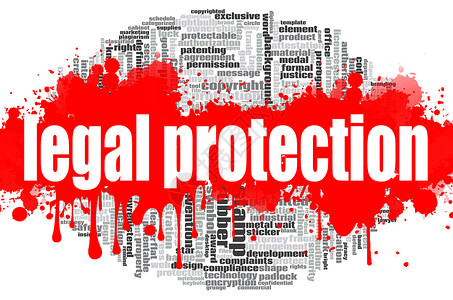 白色背景的法律保护词云概念3D推文图片