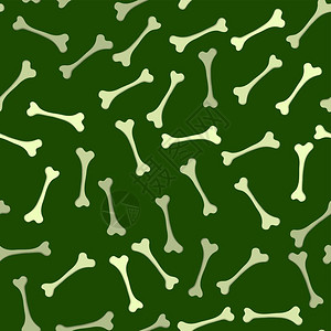 无骨鸭掌绿色背景上孤立的无骨缝模式插画
