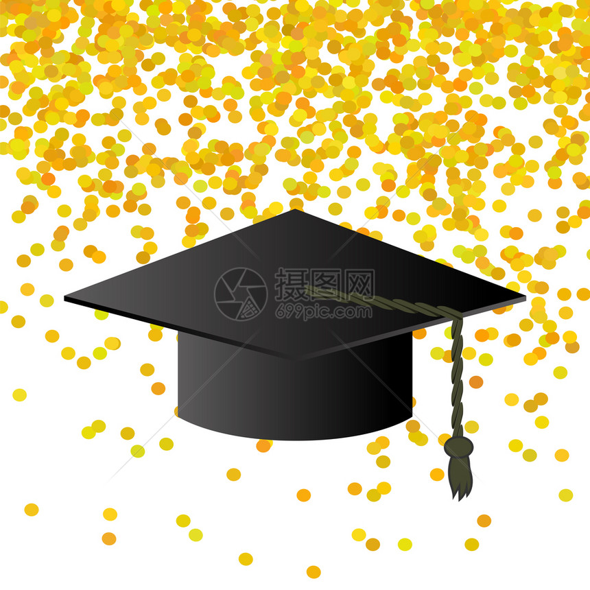 黄色封装背景的黑毕业章封装背景的黑色毕业章图片