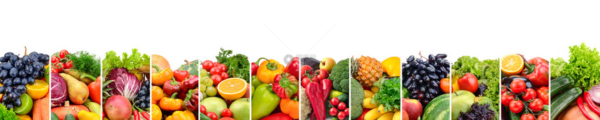 水果和蔬菜对健康有用孤立在白色背景图片