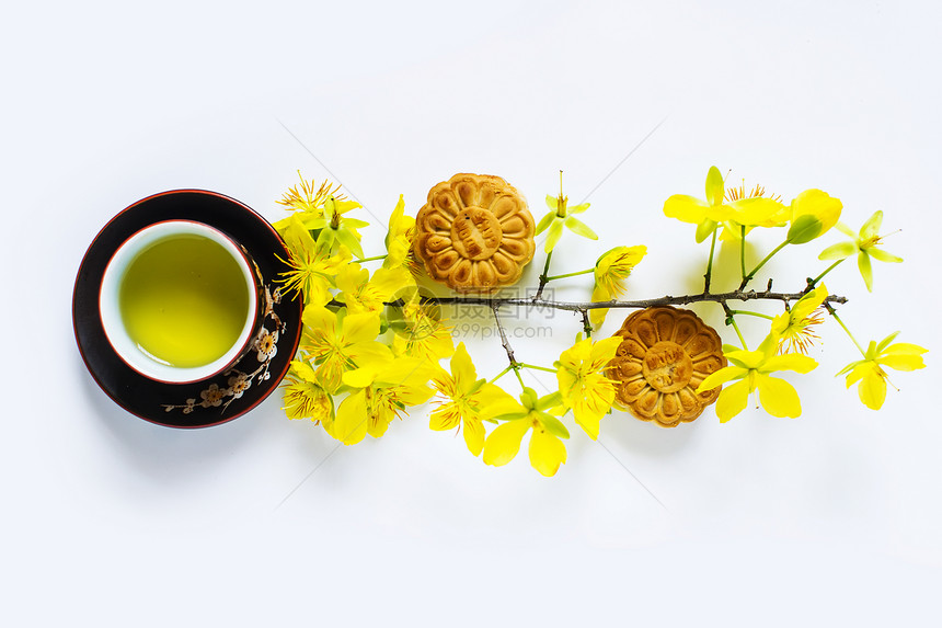 月饼茶餐饮图片