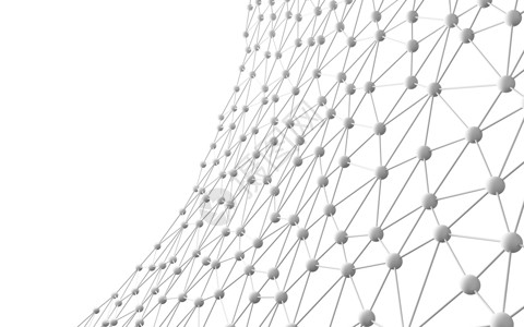 网结构带有白背景上的点和线网络连接背景