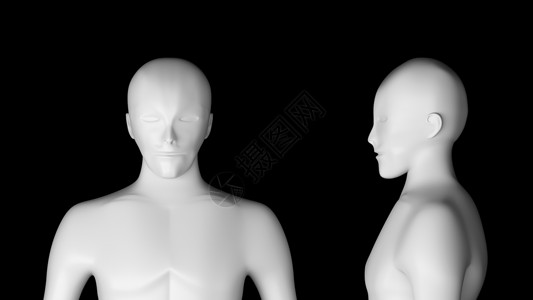 人类黑背景的电线框架模型人工智能3D插图dd图片