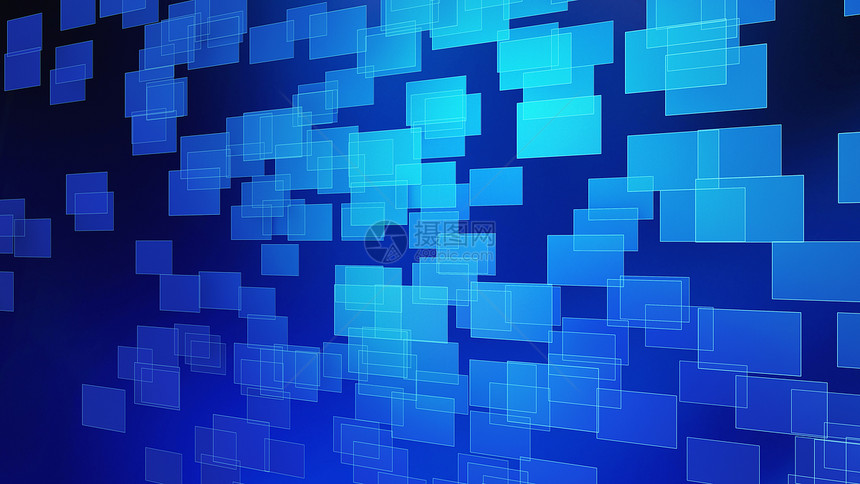 技术概念中的深蓝色抽象立方体3d插图背景图片
