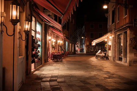 夜晚的旧欧洲城镇晚上的旧欧洲城镇意大利威尼斯图片