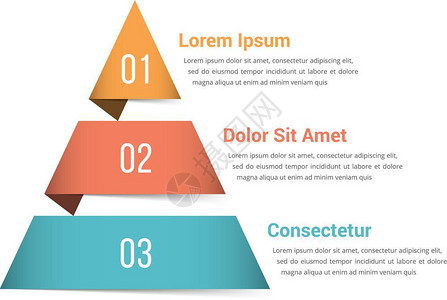 金字塔成像图含有三个元素的金字塔成像模版矢量eps10插图背景图片