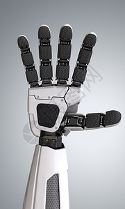 机器人和手3D插图图片