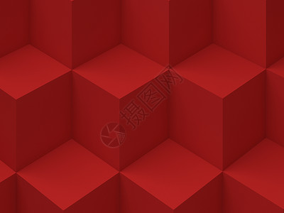 红色立方体模式3d化成插图图片