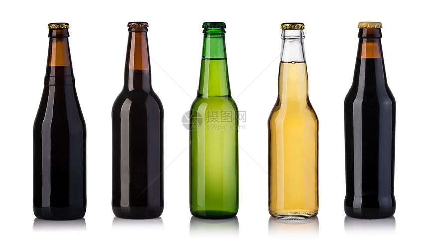 一瓶啤酒套全装啤酒瓶一套白色背景的啤酒瓶图片