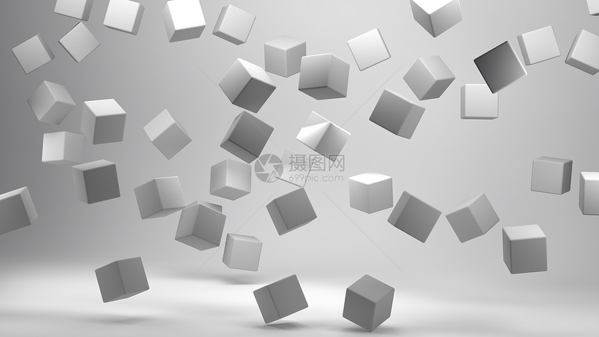3D白色立体方图片