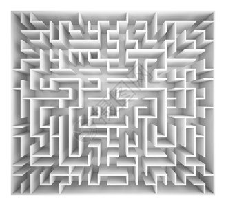 白色背景上孤立的Maze3d投影插图图片