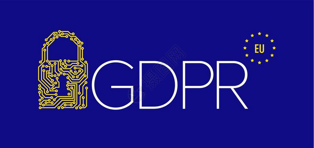 gdpr欧洲GDPR概念传单模板图欧洲GDPR概念传单模板图深蓝色版本插画