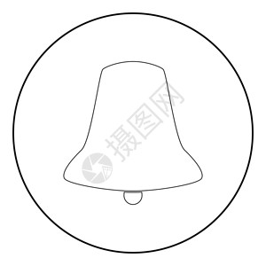Bell是圆圈或中的黑色图标图片