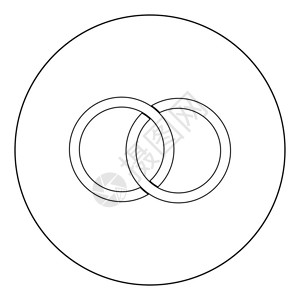 圆圈中的指环矢量设计图标插画