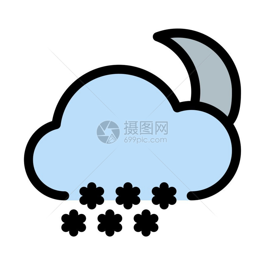 冬雪夜间降图片