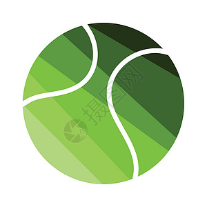 网球图标平面彩色设计矢量插图图片