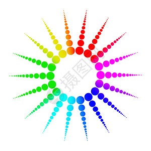 连枷在科学医化和技术概念中在白色背景上孤立的多彩色虹球分子符号3D抽象背景背景