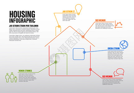 细线住房信息图模板供房地产机构使用细线住房信息图模板图片
