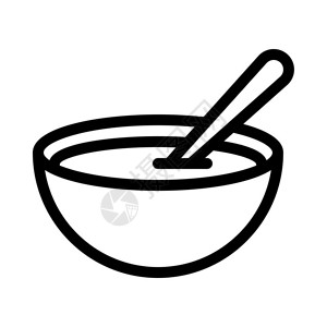 白色汤碗汤碗服务插画