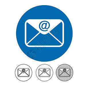 电子邮件地址电子邮件和图标矢量背景