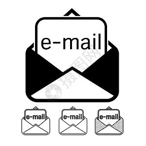 图标地址电子邮件和图标矢量背景