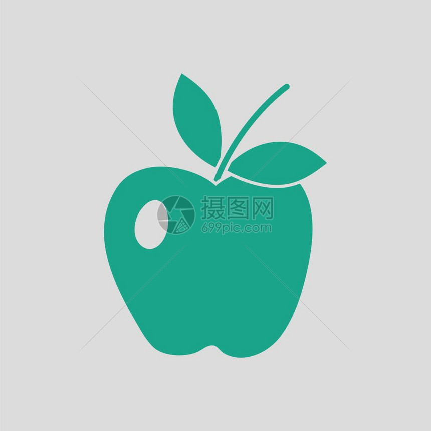 Apple图标灰色背景绿矢量插图图片