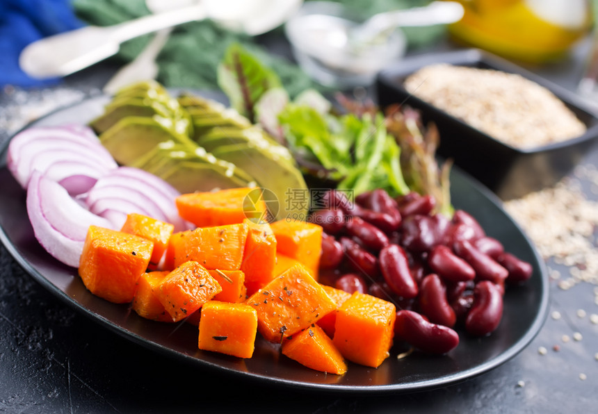 健康蔬菜布丁达碗午餐饮食物图片