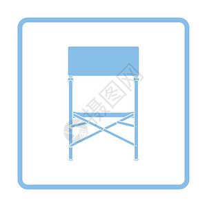 钓鱼折叠椅图标蓝色框架设计矢量图解图片