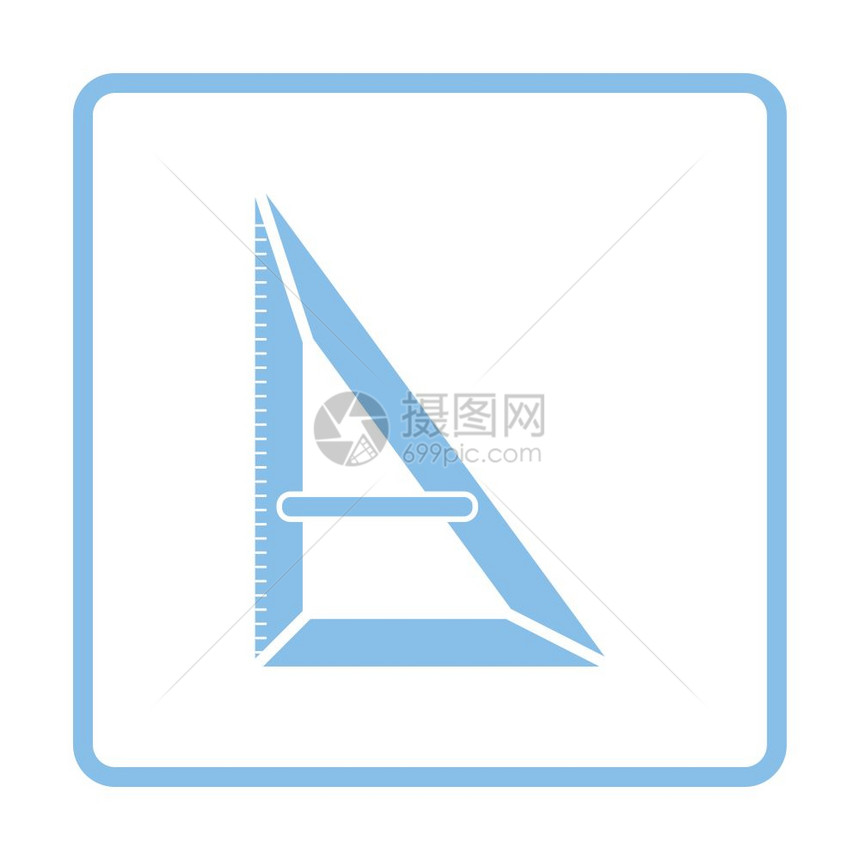 三角形图标蓝色框架设计矢量插图图片