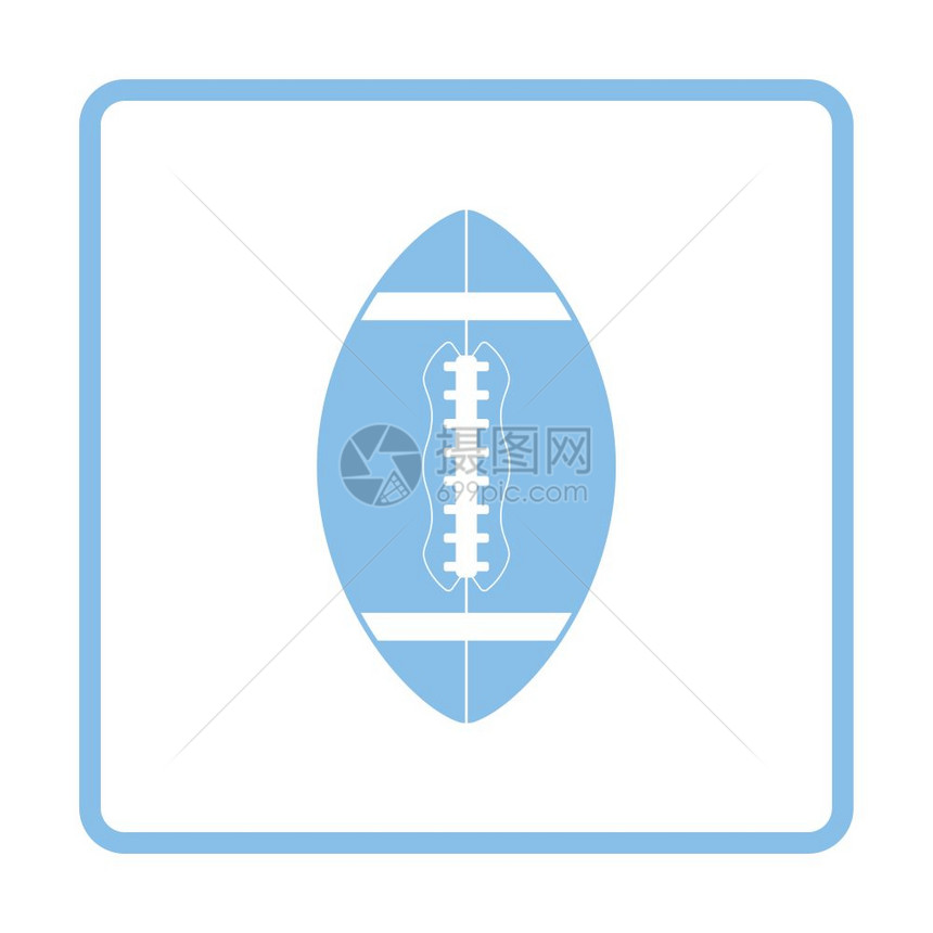 美国橄榄球图标蓝色框架设计矢量图解图片