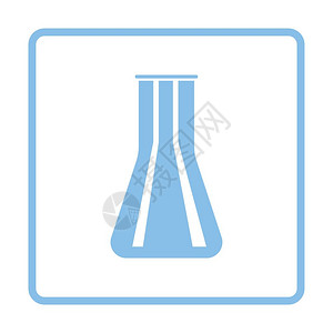 化学灯泡图标蓝色框架设计矢量图解图片