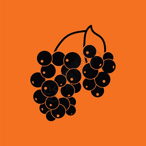 橙色背景上的黑色葡萄矢量元素高清图片