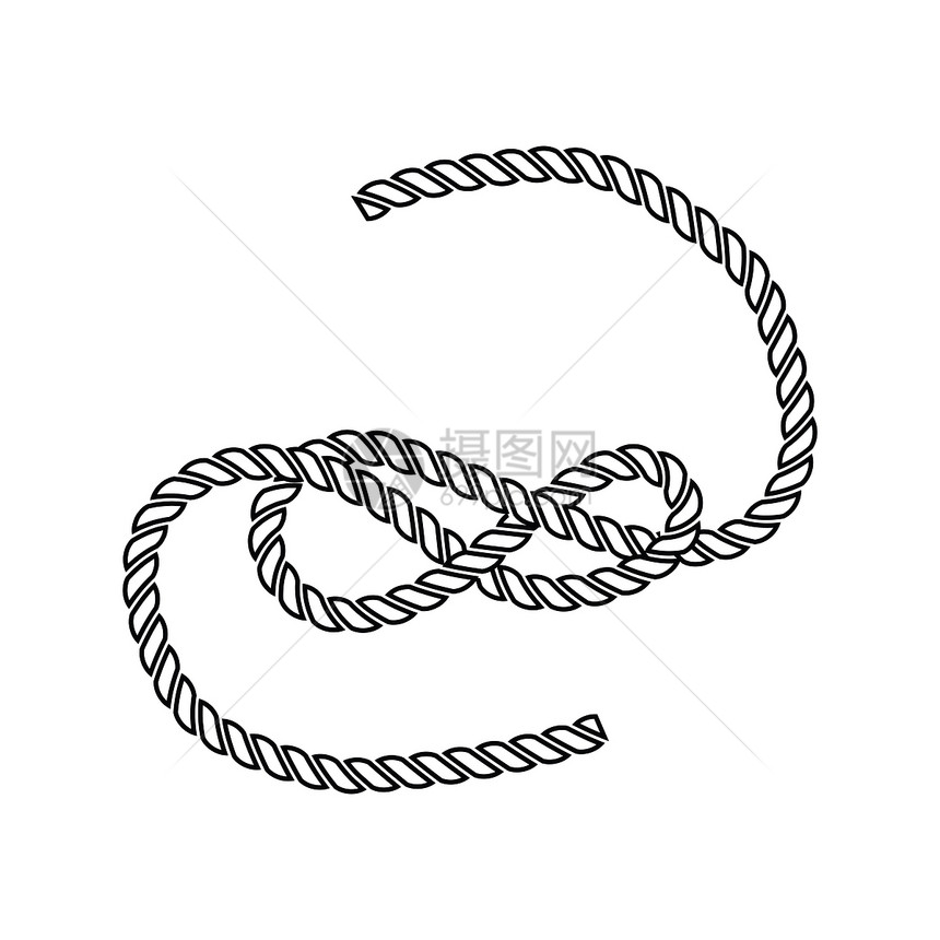 绳子图标细线设计矢量插图图片
