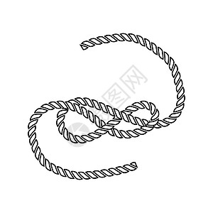 矢量绳子绳子图标细线设计矢量插图背景