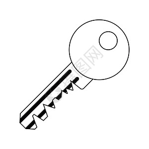 黑色钥匙键图标细线设计矢量插图背景